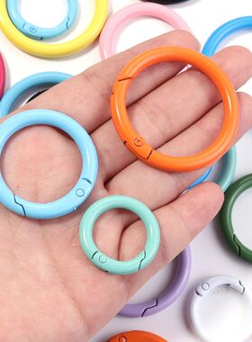 5/10Pcs 25/35/41mm Metal O Ring Spring Clasp Openable Round