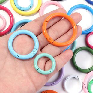 Openable 10Pcs Metal Ring Round Spring Clasp 41mm
