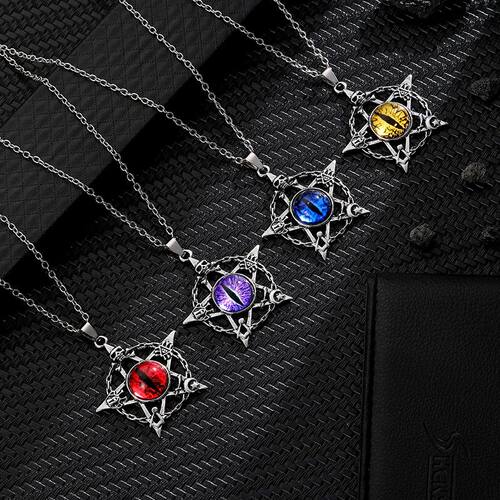 Punk Devil's Eye Pendant Necklace For Men And Women Round Pe