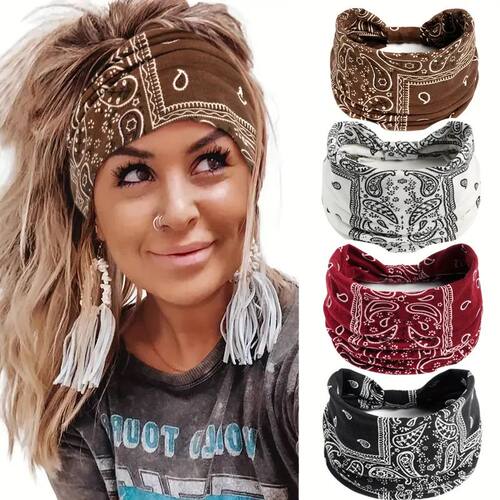 Bohemian Soft Twist Knotted Wide Edge Headband Women Sports