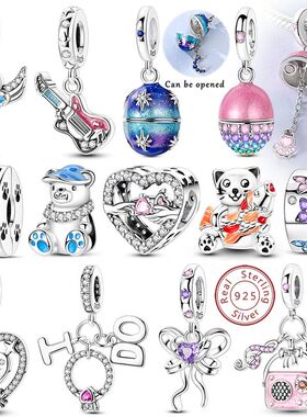 New 925 Sterling Silver Charms Beads Star and Moon Paw Print
