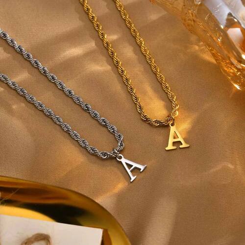 Vintage Initial Necklace for Men Boys,Stainless Steel A-Z 26