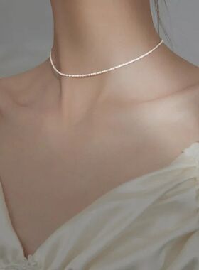 Popular 925 Sterling Silver Sparkling Clavicle Chain Choker