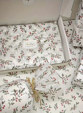 30pcs/10pcs Holly, Berry Thin Paper, Wax-Coated Gift Wrappin