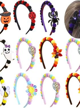 Halloween Ghost Hair Band Glitter Pumpkin Balloon Headband F