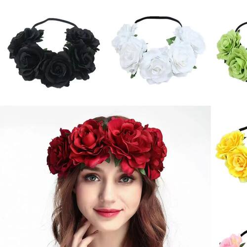 Rose Headband Cross-border explosive Bohemian Christmas Holi