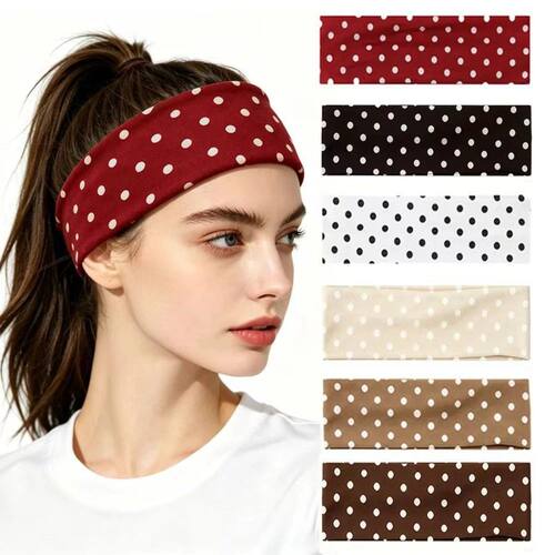 1-6Pack Polka Dot Headband for Women Non Slip Elastic Floral