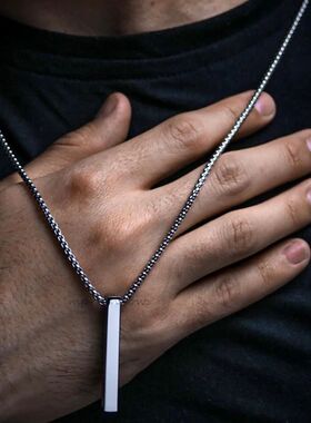 Waterproof Pillar Necklaces for Men Women,Stainless Steel Re