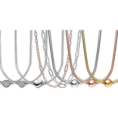 Selling Fashion 45-60CM Silver Snake Chain Necklace Pendant