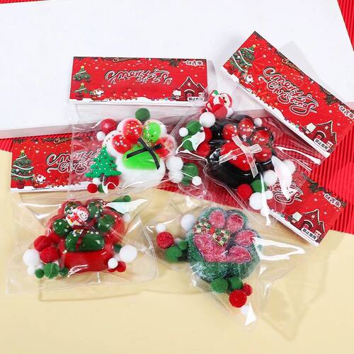 Christmas Santa Mochi Taba Squishy Kitty Paw Sss Relief Deco