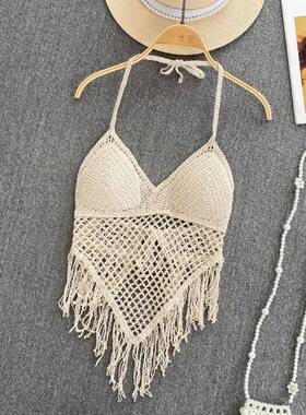 Knitted Tassels Hollow Out Tanks Camis for Women Bohemia Sty