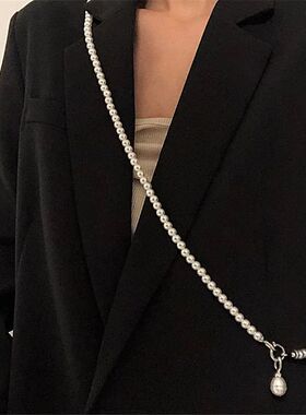 Statement Pearls Long Necklace For Women Personality Chains