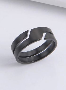 Skyrim Stainless Steel Ring for Men Women Black Minimalist C