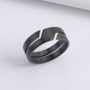 Ring for Minimalist Stainless Black Steel Women Skyrim Men