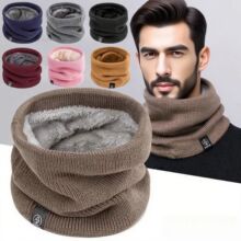 Winter Warm Knitted Neck Scarf for Women Men Plush Full Mask