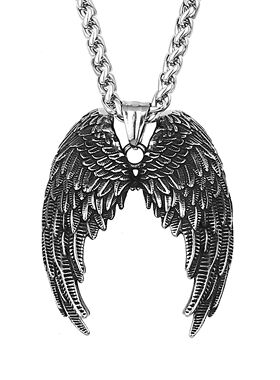Stainless Steel Classic Angel Wings Necklace Men's Fashion A