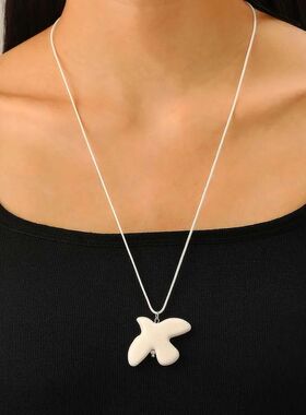 Fashion White Peace Dove Pendant Necklace for Women Vintage