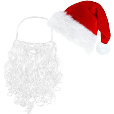 Santa Hats and Beard for Adults Christmas Costume Decoration