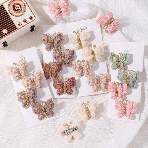 4pcs/set New Cute Baby Girls Wool Knitting Headwear Handmade