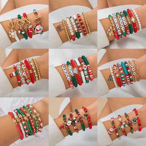 5pcs/set Cute Christmas Series Snowflake Tree Pendant Crysta