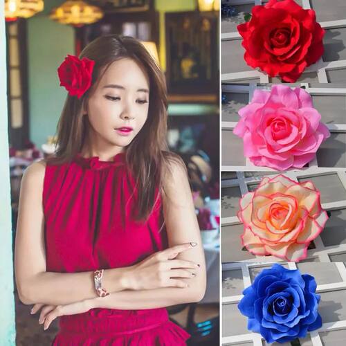 Elegant Bridal Rose Flower Hairp Colorful 20 Colors Wedding