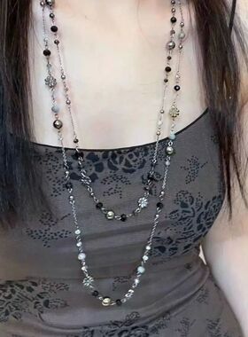 Retro Double Layer Chain Necklace Women's Bohemian Spicy Gir
