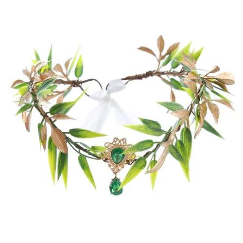 Simulate e Leaves Fairy Rhinestone Headband Handmade Elf Pri
