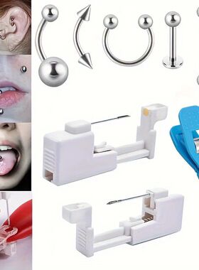 1 Set Professional Body Piercing Tool Kit Navel Tongue Eyebr