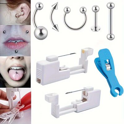 1 Set Professional Body Piercing Tool Kit Navel Tongue Eyebr