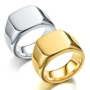 Milangirl  Rings for Men Biker Style Width Signet Square Fin