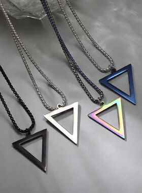 Stainless Steel Inverted Triangle Pendant Chain Power Neckla