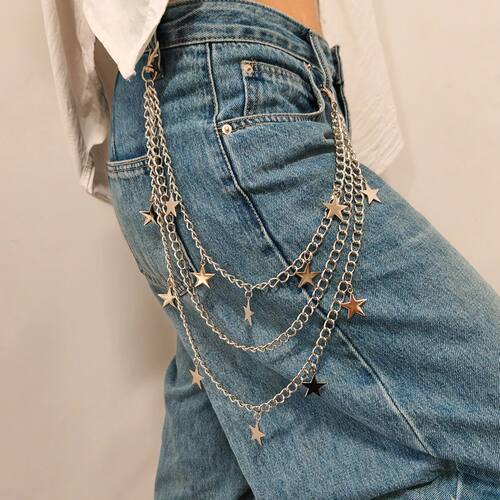 A Harajuku Style Set Hip-Hop Y2k Jeans Chain Belts Personali