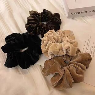 Women Hair Scrunchies Vintage Velvet Solid Color Hair Band f