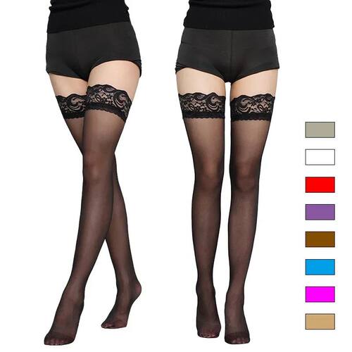 Women Stockings 9 Colors Thigh High Tights Sexy Floral Lace