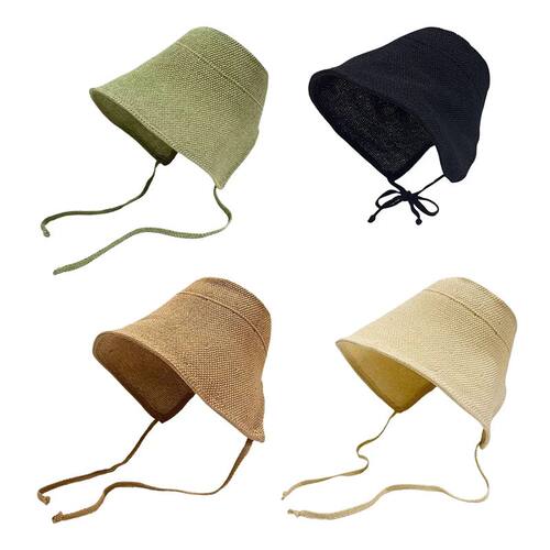 Linen Straw Regency Bonnets Hats For Women Sun Hats Bow Beac
