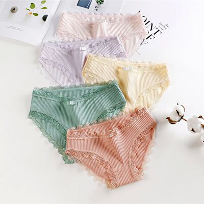 Lingerie Underwear Women Bow New Lace Panties Briefs Low Wai