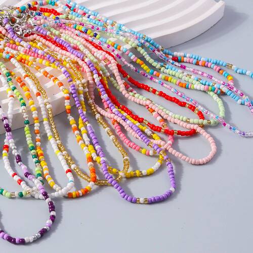 Aihua Bohemia Colorful Flower Seed Beads Necklace For Women