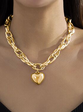 Ingemark High Quality Punk Big Heart Pendant Necklace Women