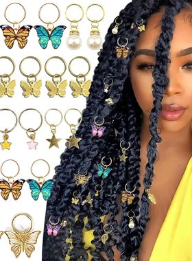 20Pcs Butterfly Braid Clips Crystal Dreadlock Hair Accessori