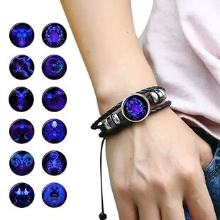 Bracelet Men Women Gifts Pulseras Hombre 12 Constellation Zo
