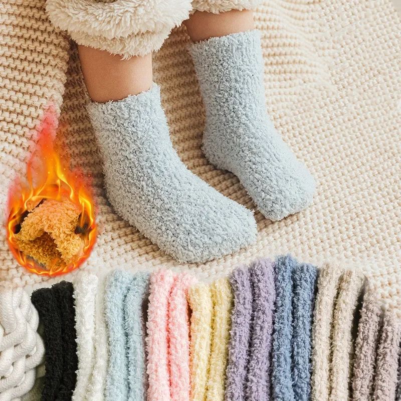 Winter Thick Newborn Socks Coral Fleece Warm Kids Leg Warmer