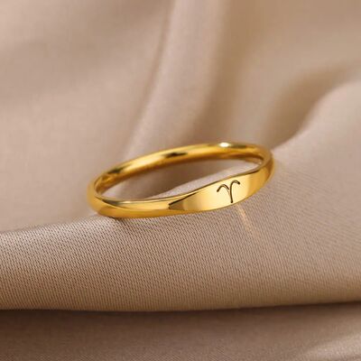 12 Constellations Zodiac Rings For Women Men Aesthetic Gold