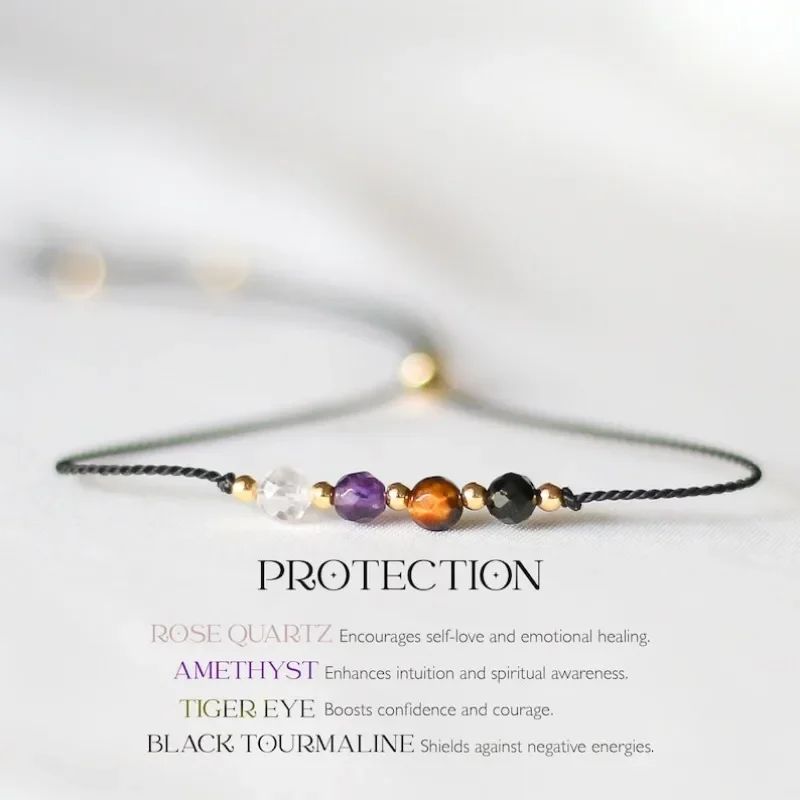 Protection Crystal Bracelet | Empath Protection, Rose Quartz