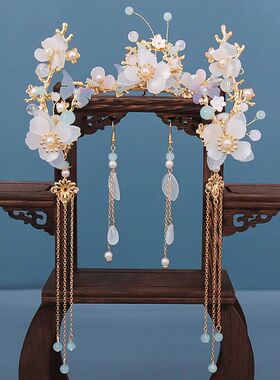 Chinese Hanfu Hairp Vintage Hair Accessories Long Tassel Flo