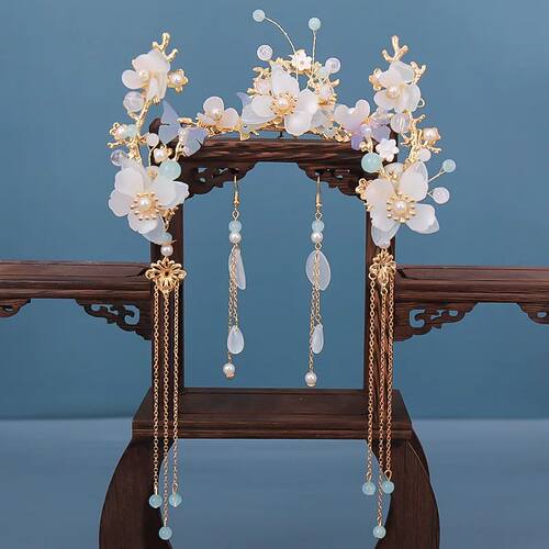 Chinese Hanfu Hairp Vintage Hair Accessories Long Tassel Flo
