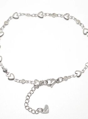 304 Stainless Steel Anklet Silver Color Heart For Women Leg