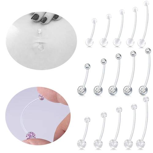 Pregnancy Belly Button Rings Long Bar Sport Maternity Flexib