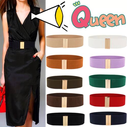 Fashion Women Elastic Band Wide Belts Simple Down Coat Waist