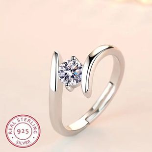 Ring Simple Generous 925 luxury Silver Zircon High Sterling