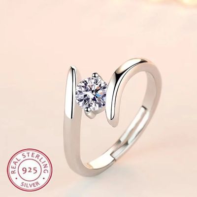 925 Sterling Silver Ring Simple Generous Zircon luxury High